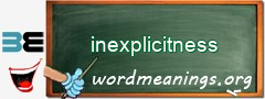 WordMeaning blackboard for inexplicitness